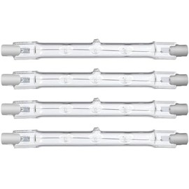 Generic J118-300W J Type Clear Double Ended T3 Quartz Halogen Lamp 300W 120V 118MM 4-11/16"" (Pack of 4), Q300T3/L