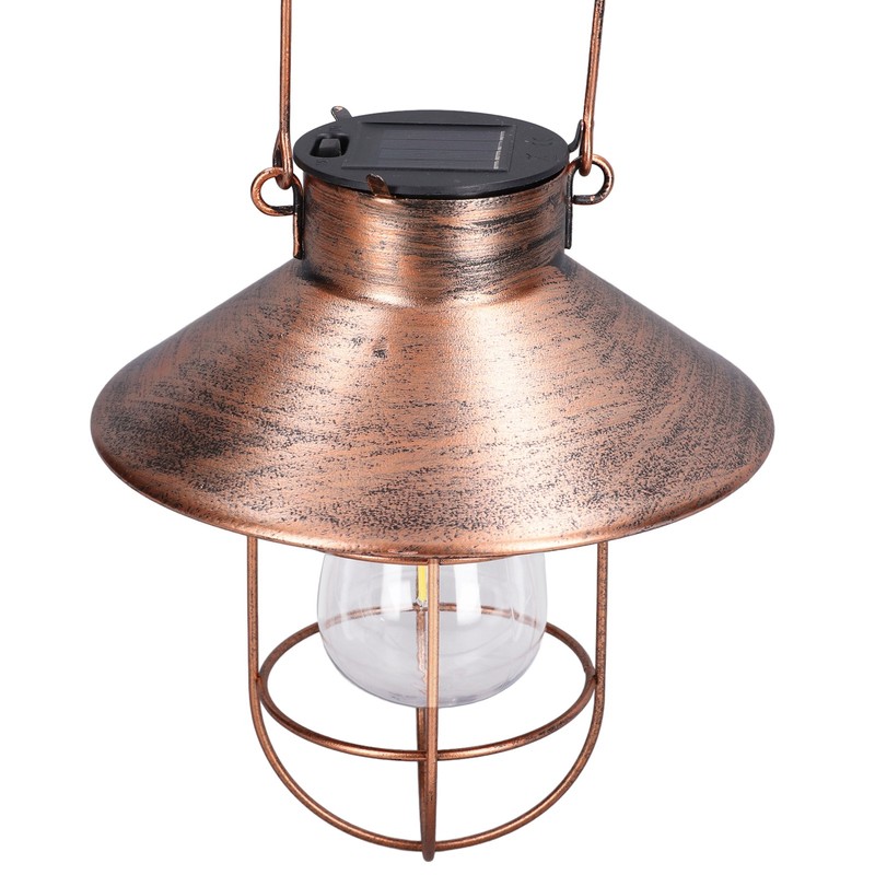 Solar Hanging Light Decorative Iron Frame LED Outdoor Retro Lantern