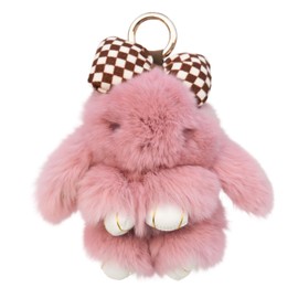 Yoncito Cute Bunnylulu Keychain for Woman: Bunny Plush Keychain Fuffy with Bow Decoration for Keys Bags Wallets