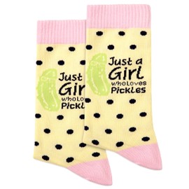 Just A Girl Who Loves Pickle Socks - Funny & Crazy Socks for Women (055)