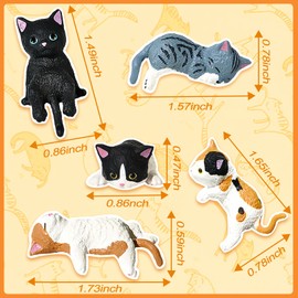ONEPEACE Mini Cat Cute Car Accessories, Resin Cat for Dashboard Decorations, Desk Decorations, Car Ornament Interior Decors Rearview Mirror Funny Gifts 5 Pcs (Black)