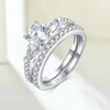 Starnny Rings Women Silver 925 Women's Rings Set Couple Engagement