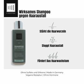 H-ROOTINE Caffeine Shampoo Against Hair Loss for Men (200 ml) • Anti-Hair Loss * Shampoo with Caffeine, Rosemary & Ginseng • Promotes Hair Growth & Nourishes the Scalp