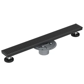 Neodrain 24-Inch Matte Black Linear Shower Drain,Stainless Steel Linear Drain with Quadrato Pattern Grate,Rectangle Shower Floor Drain with Hair Strainer, Shower Drain Base