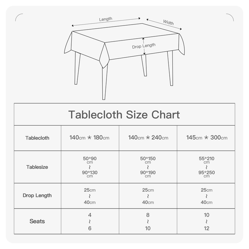 BALCONY & FALCON Jacquard Rectangle Tablecloth Water Resistant Table Cover