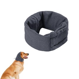 Dog Snood Ear Protector, Thermal Dog Ear Defenders, Adjustable Dog Ear Muffs Noise Protection for Anxiety Relief and Calming(Grey L)