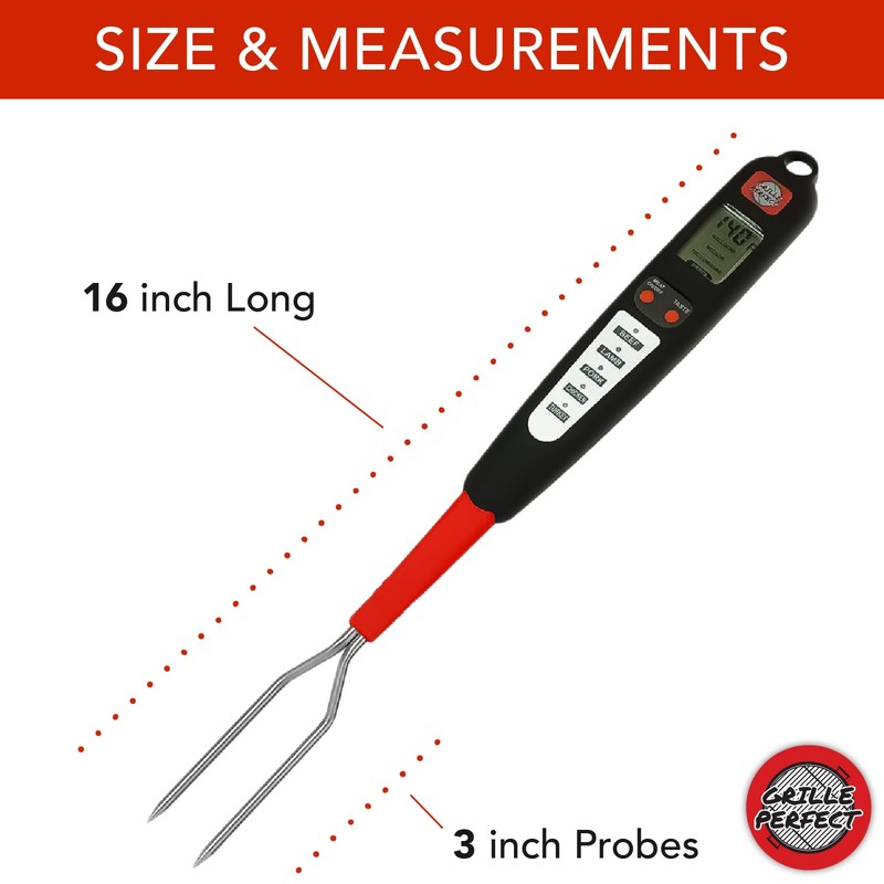 Digital Meat Thermometer Fork for Grilling and Barbecue Fast Read