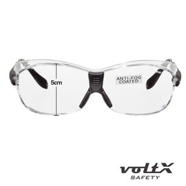 voltX 'RETRO SAFETY OVERGLASSES' – Suitable as FITOVERS for SMALL/MEDIUM size spectacle frames – Can also be worn as regular safety glasses. UKCA & CE EN166ft certified (Clear Lens)