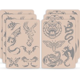 3 pcs Thicken Two sides Microblading Practice Silicon Skin Perfect for Permanent Makeup and Microblading Nano brows ombre borws practice (Animal Pattern)