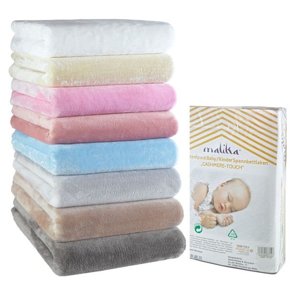 MALIKA® Jersey Cashmere Touch Plush Children's Fitted Sheet for Children's