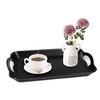 Plastic Tray with Handles, 2 Pack Multi-Purpose Rectangular Non Slip