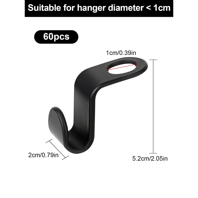 Sheryl&Rain 60Pcs Clothes Hanger Connector Hooks,Clothes Hangers Space Savers,Space Saving