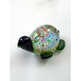 Tripact Inc M Design Art Handcraft Glass Green/Blue Turtle Paperweight [Kitchen]