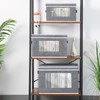 OUTBROS Storage Box with Lid, Transparent Window Organiser Box, Foldable