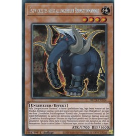 BLCR-DE014 - Developed Crystal Monster Amber Mammoth - Secret Rare - German - 1st Edition - in Set with Ultrapro Toploader - Yugioh