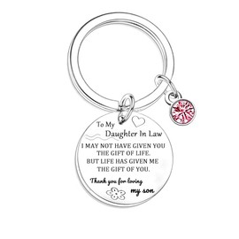 Nfyxcaz Daughter in Law Keychain Daughter-in-Law Gift Ideas Gift for Daughter in Law Wedding Christmas Birthday Gift for Daughter in Law Mother's Day Gift