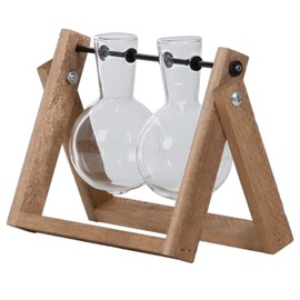 Esschert Design Hanging Vases Wooden Frame Glass Table Rearing Stand Flowers