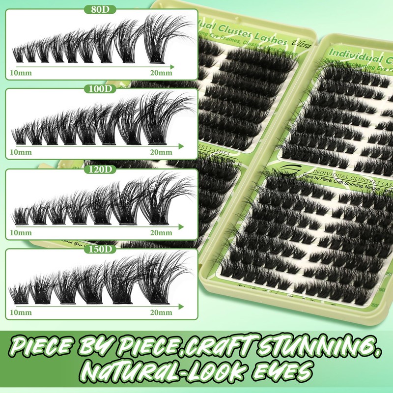 Gmagictobo Cat Eye Wispy Lash Clusters Kit 420Pcs DIY Individual