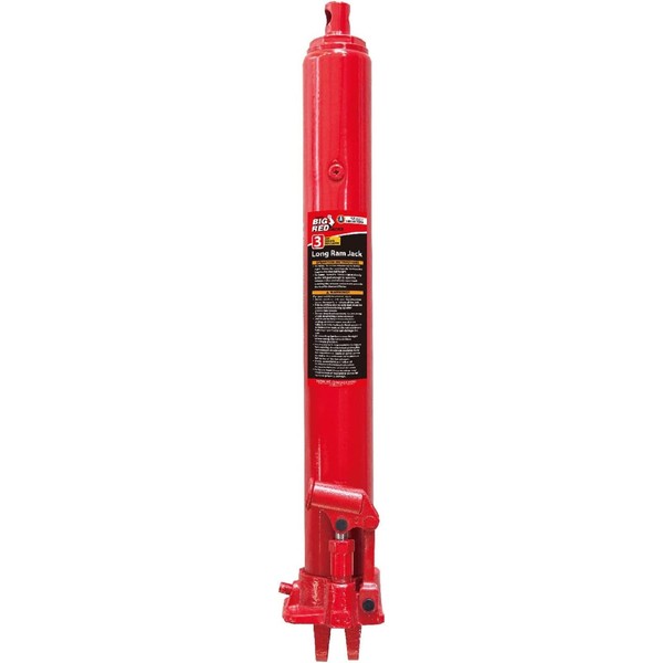 BIG RED T30306 Torin Hydraulic Long Ram Jack with Single Piston Pump and Clevis Base (Fits: Garage/Shop Cranes, Engine Hoists, and More): 3 Ton (6,000 lb) Capacity, Red