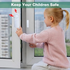 Door Window Alarm, 90DB Door Alarms for Kids Safety, Door Window Burglar Alarm, Window Pool Alarms for Home, Apartments, Offices, Hotel Rooms (10 Pack)