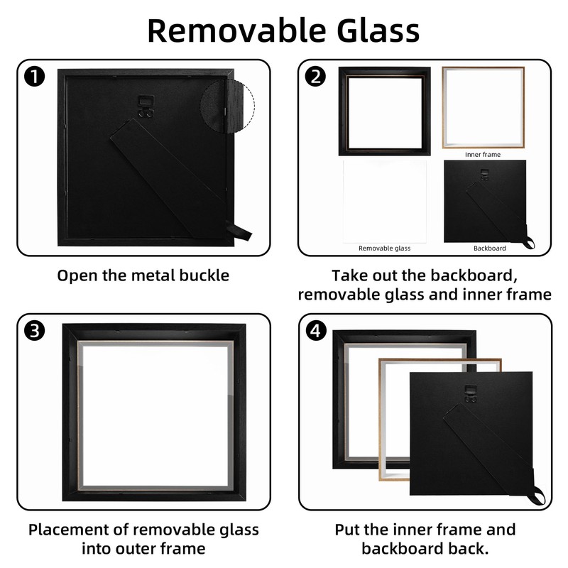 TouYinger Shadow Box Frame 5x7, Composite Wood with Real Glass,