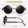 GQueen MTS2 Steampunk Retro Round Polarised Sunglasses - m