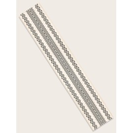 QWINEE Table Runner Farmhouse Table Runners Geometric Pattern Table Runner Coffee Table Runner for Rustic Home Dining Table Multicolor C 13"x63"