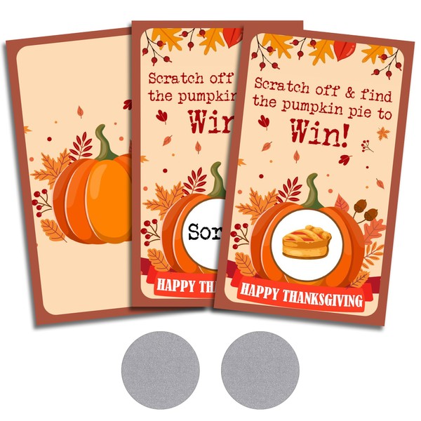 Happy Thanksgiving Scratch Off Game - Fine The Pumpkin Pie
