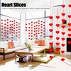 100Pcs Wood Slices HandMade Red HeartShaped Pendant Crafts DIY Wedding