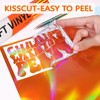 WRAPXPERT Holographic Vinyl Roll Orange, Holographic Permanent Vinyl Orange Glossy