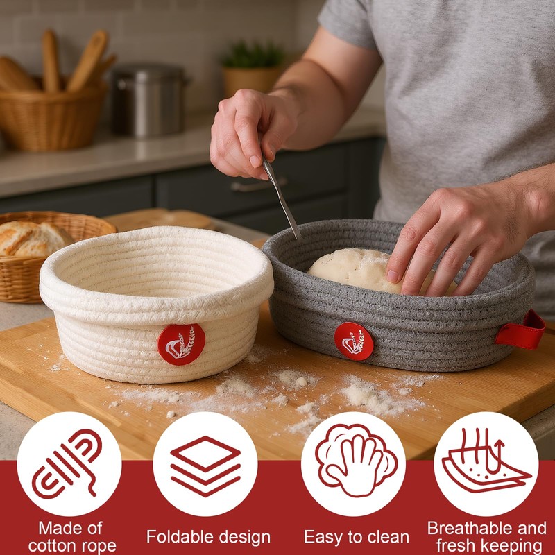Yomjarl Sourdough Starter Kit,Sourdough Bread Baking Supplies with 2 pack