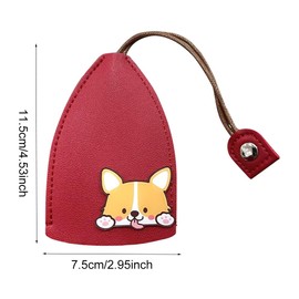 Garzire 2Pcs Key Bag, Key Case with Dog Lanyard Anti-Scratch PU Leather, Home Invisible Key Ring Car Key Covers Accessories for Men Women, 11.5x7.5cm (Red, Yellow)