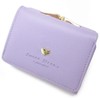 MIKA & MAYA Women's Wallet, Compact, Small, Trifold, Coin Purse, Heart, Thin, purple