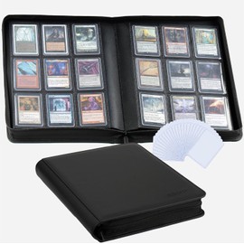Carpeta de 9 bolsillos Toploader, Libro de cartas premium Clovecat, contiene 252 cartas coleccionables con 20 fundas Top-loader removibles, carpetas de PU para cartas, álbum de cartas para MTG, TCG