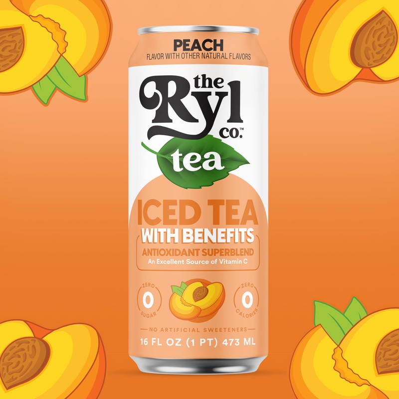 Ryl Iced Tea, Peach, Antioxidant Superblend, Zero Sugar, Low Carb,