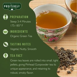 Organic Positively Tea Company, Pinhead Gunpowder Green Tea, Loose Leaf, 16 Ounce