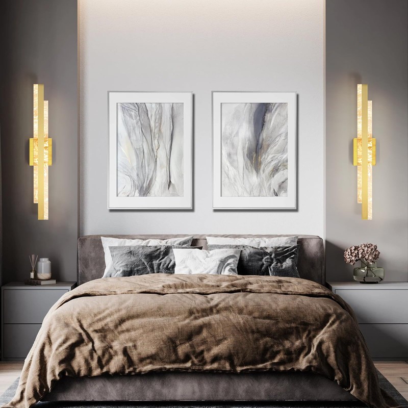 HAHZT Modern Bathroom Vanity Light: Brushed Gold 27 inch 28W