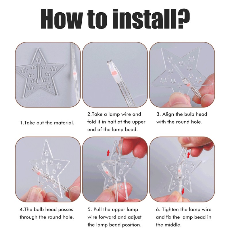 Fairy Christmas Lights LED Star String Lights with Remote for