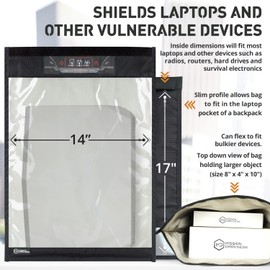 Mission Darkness Window Faraday Bag for Laptops // Device Shielding for Law Enforcement, Military, Executive Privacy, EMP Protection, Travel & Data Security, Anti-Hacking & Anti-Tracking Assurance