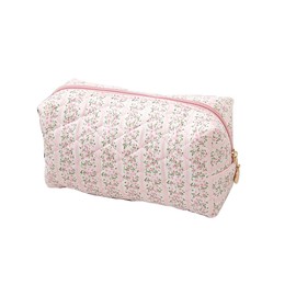 Floral Makeup Bag,Multi-Functional Coquette Cosmetic Bag,Soft Fuzzy Cosmetic Pouch Puffy Travel Toiletry Bag,Aesthetic Makeup Brushes Storage Bag for Women Girls Girlfriends (1 PCs)