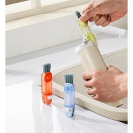 3-in-1 Cup Lid Cleaning Brush, 2024 New Portable Slit Cleaning Brush, Suitable for Small Space Cups Between Baby Bottles, Swivel Kitchen Cleaning Brush Gadget Cup Lid Cleaner Cup Rim Scrubber (3 Pcs)