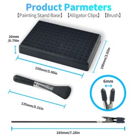 HUBEST Model Painting Stand Base Holder 15 Pcs Alligator Clip Sticks with Base Holder Modeling Tools for Airbrush Hobby Model Parts