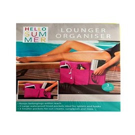 TJ Morris New Organiser for Sun Lounger with 5 Pockets| Best Storage Solution for Beach Holiday Garden| Must Have Travel Accessory| Lounger Organiser (Blue)