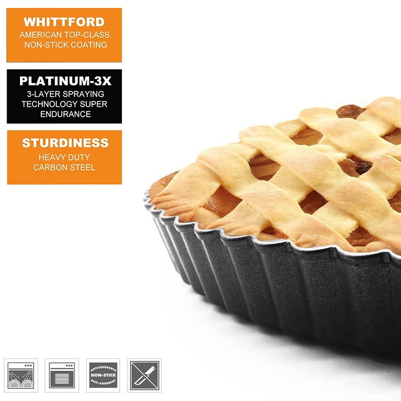 HOMOW Nonstick Tart Tin with Removable Bottom, Heavy Duty Removable