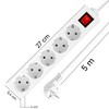 Retoo Power Strip 5-Way Multiple Socket with Switch and 5