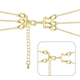 Necklace Layering Clasps Gold, Multi Strands Tube Lock Gold Layering Necklaces Clasps Separator, 14K Goldplated Necklace Bracelet Connect Necklace Jewelry Layering Clasps