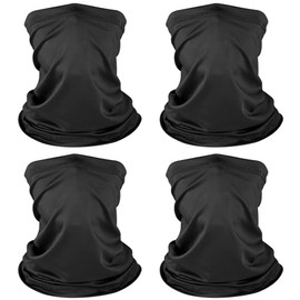 NACHLYNN Pack of 4 Multifunctional Tube Scarf Men's Sports Multifunctional Women's Breathable Windproof Tube Scarf for Running Hiking Cycling Motorcycle, black, Unit size
