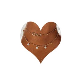 Atentuyi Boho Layered Pearl Pendant Anklet Gold Letter Ankle Bracelet Foot Chain Barefoot Beach Anklet Pearl Anklet Pearl Chain Anklet Jewelry for Women and Girls