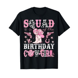 Squad Of The Birthday Cow-Girl Pink Disco Rodeo Western T-Shirt