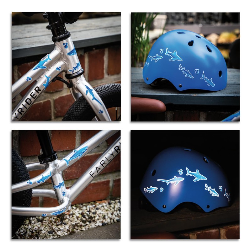 Farbviereck© Shark Reflex Bicycle Sticker Bicycle Reflectors 25 Stickers Sea